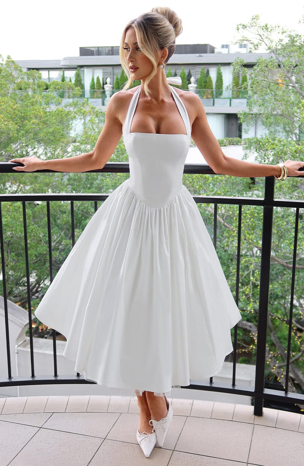 Ariana | Women Wedding Guest Halter Midi Dress