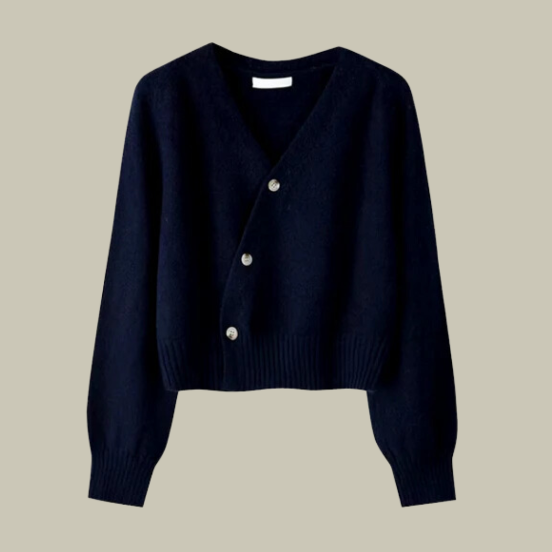 Harper | Women’s Cross Button V Neck Merino And Wool Sweaters