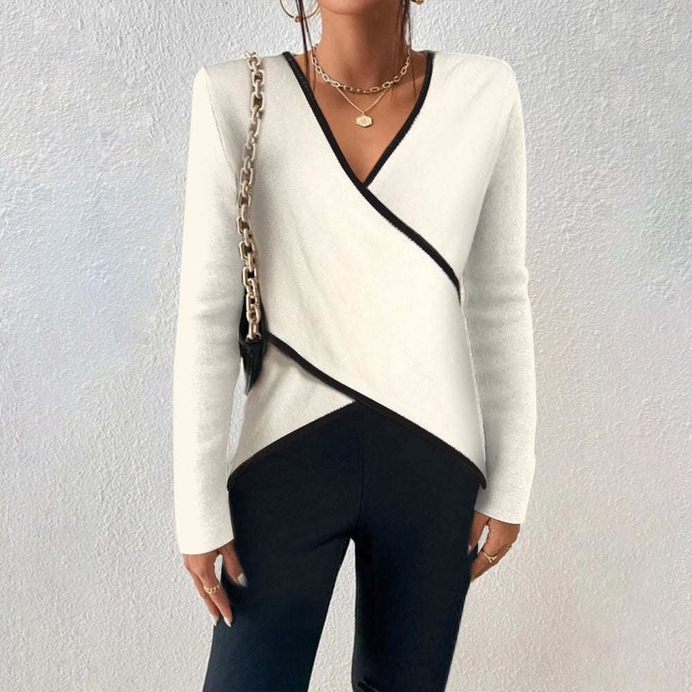 Audrey | Women Winter Wrap V Neck Sweater