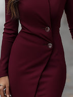 Caroline | Women’s Spring Buttoned Wrap Midi Dress