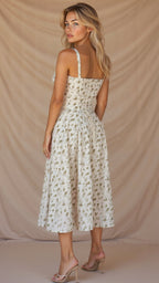 Bonnie | Floral Chic Corset Midi Dress